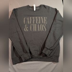 Jerzees Black Crewneck Sweater with Graphic Print